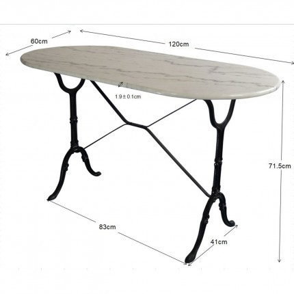 Table Bistrot 120x60cm white marble Kare Design