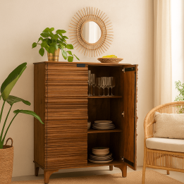Commode en manguier massif sculpté - Santos - Kare Design