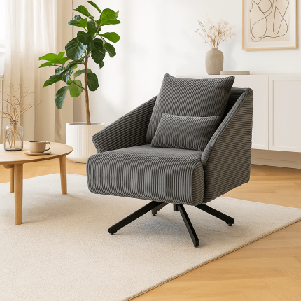 Swivel Armchair Milo velvet grey Kare Design Swivel Armchair Milo velvet grey Kare Design