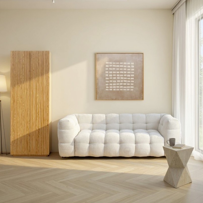 Table d'appoint en marbre minéral - Travertino - Kare Design