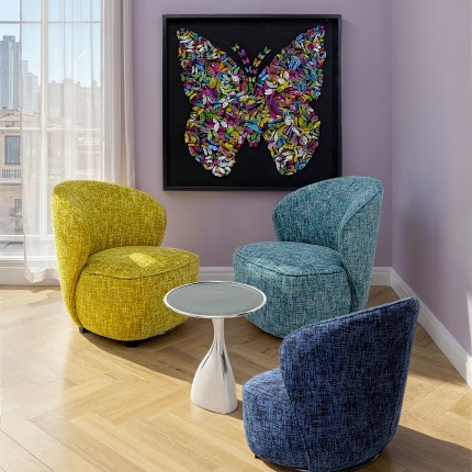 Swivel Armchair Ellie dark blue Kare Design