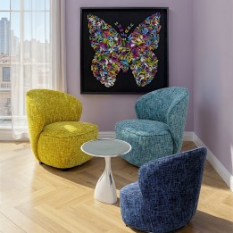 Swivel Armchair Ellie yellow Kare Design