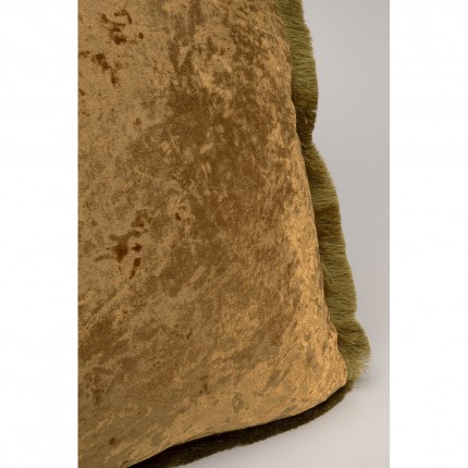 Coussin à franges Cannes 55x55cm jaune Kare Design