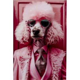 Tableau en verre Pink Poodle 50x40cm