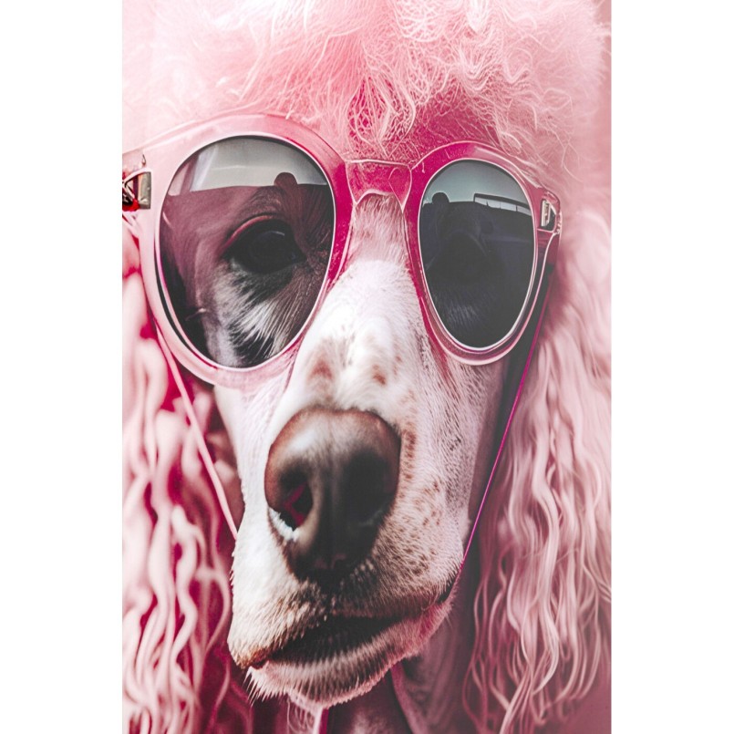 Glass Picture pink poodle 40x50cm Kare Design