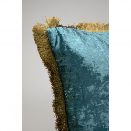 Coussin à franges Cannes 55x55cm bleu pétrole Kare Design Coussin à franges Cannes 55x55cm bleu pétrole Kare Design