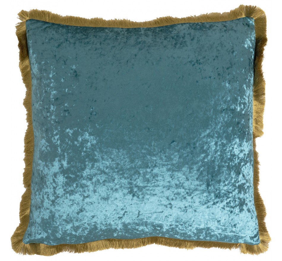 Coussin à franges Cannes 55x55cm bleu pétrole Kare Design Coussin à franges Cannes 55x55cm bleu pétrole Kare Design