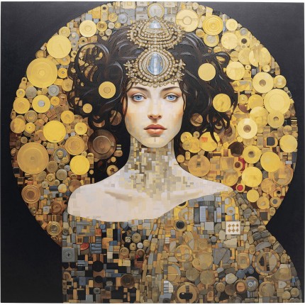 Tableau en verre femme Art Nouveau 80x80cm Kare Design