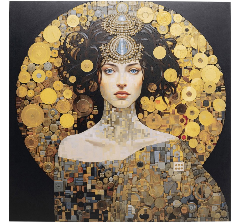 Tableau en verre femme Art Nouveau 80x80cm Kare Design Tableau en verre femme Art Nouveau 80x80cm Kare Design
