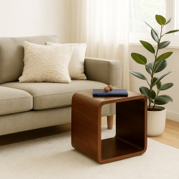 Cubic side table in walnut - Lounge - Kare Design