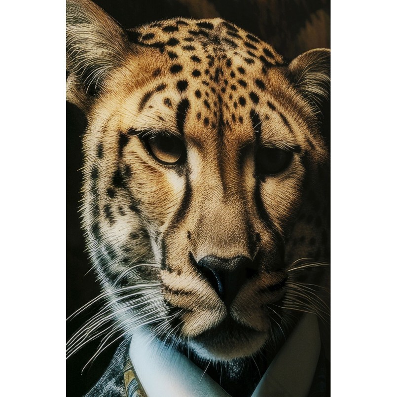 Glass Picture leopard suit 30x40cm Kare Design