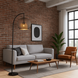 Lampadaire en acier et marbre noir - Grato - Kare Design