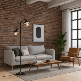 Lampadaire industriel noir - Speaker - Kare Design