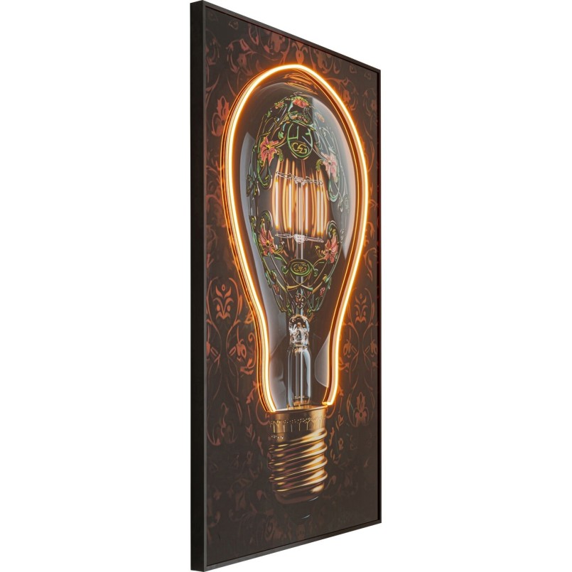 Tableau LED ampoule fleurie - Kare Design