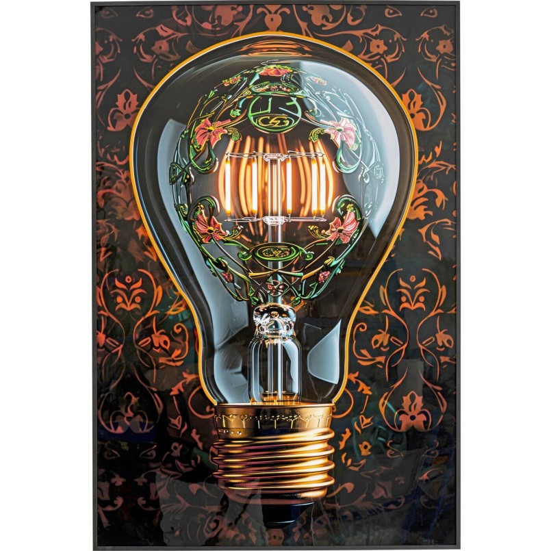 Tableau LED ampoule fleurie - Kare Design