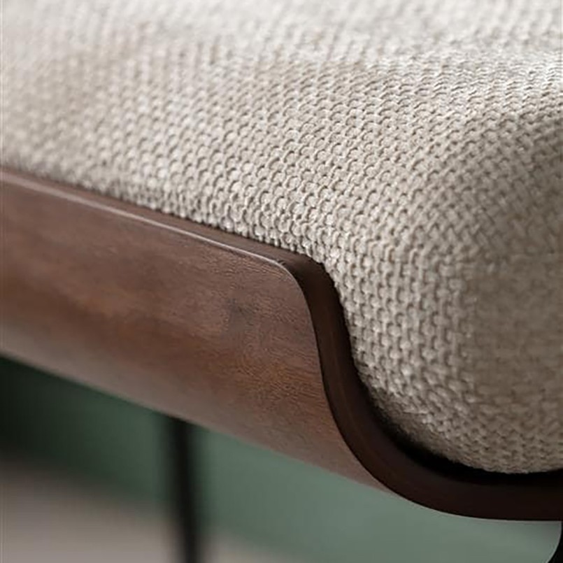 Banc 1/2 places en polyester tressé et hêtre - Marc - Kare Design