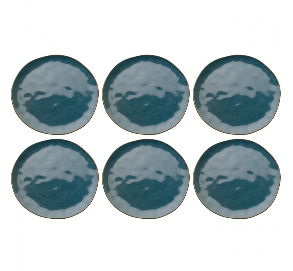 Assiettes Organic 26cm bleues set de 6 Kare Design Assiettes Organic 26cm bleues set de 6 Kare Design