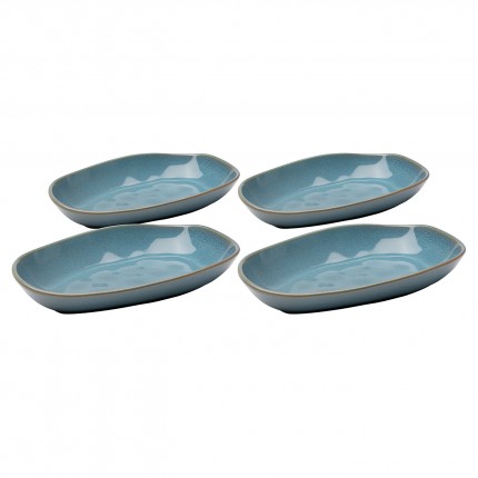 Deep Plate Organic 25cm blue (4/set) Kare Design