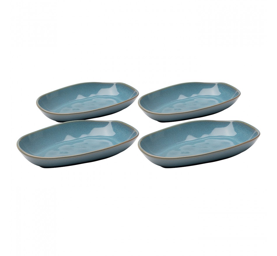 Assiettes creuses Organic 25cm bleues set de 4 Kare Design Assiettes creuses Organic 25cm bleues set de 4 Kare Design