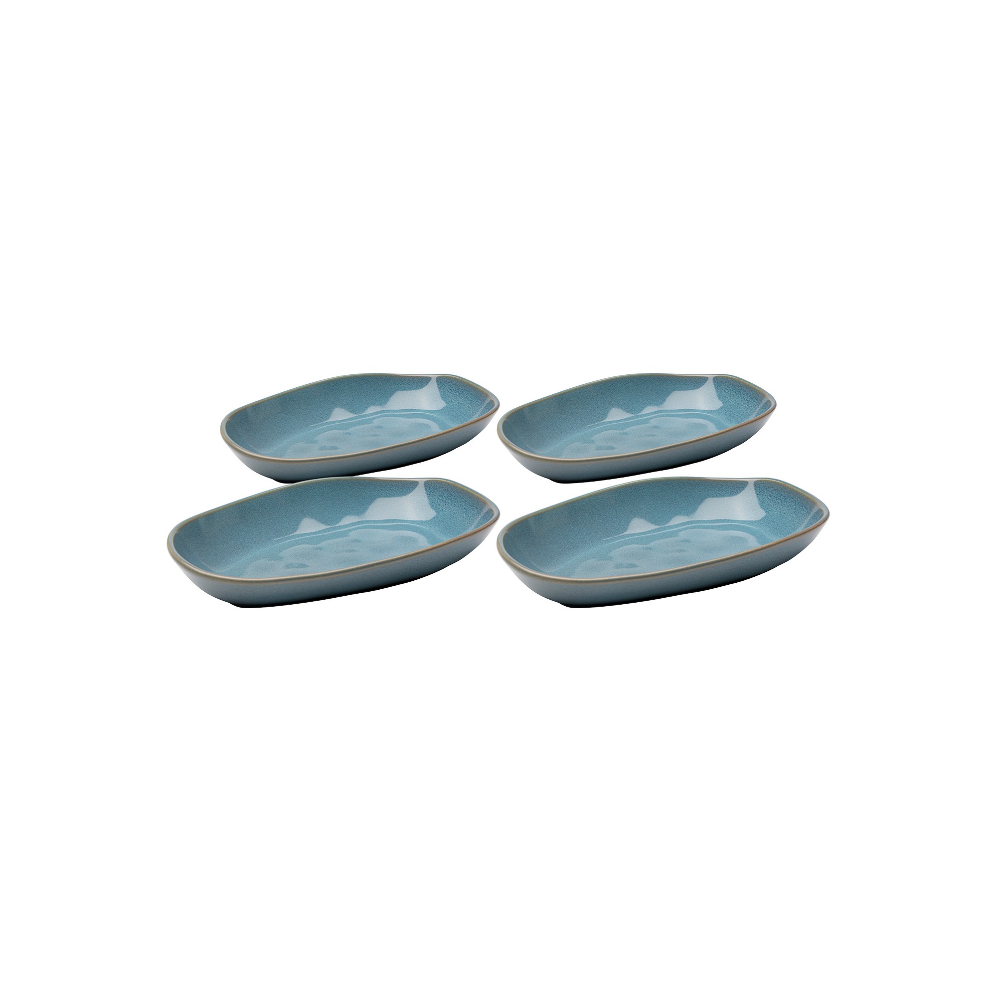 Assiettes creuses Organic 25cm bleues set de 4 Kare Design