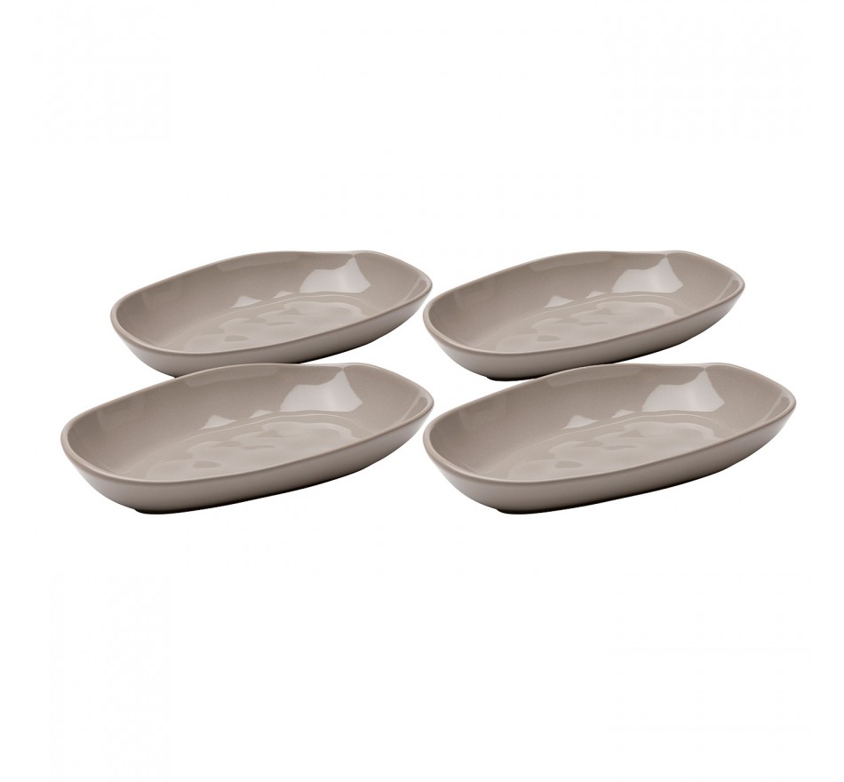 Assiettes creuses Organic 25cm taupe set de 4 Kare Design Assiettes creuses Organic 25cm taupe set de 4 Kare Design