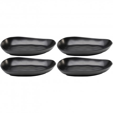 Deep Plate Organic 25cm black (4/set) Kare Design