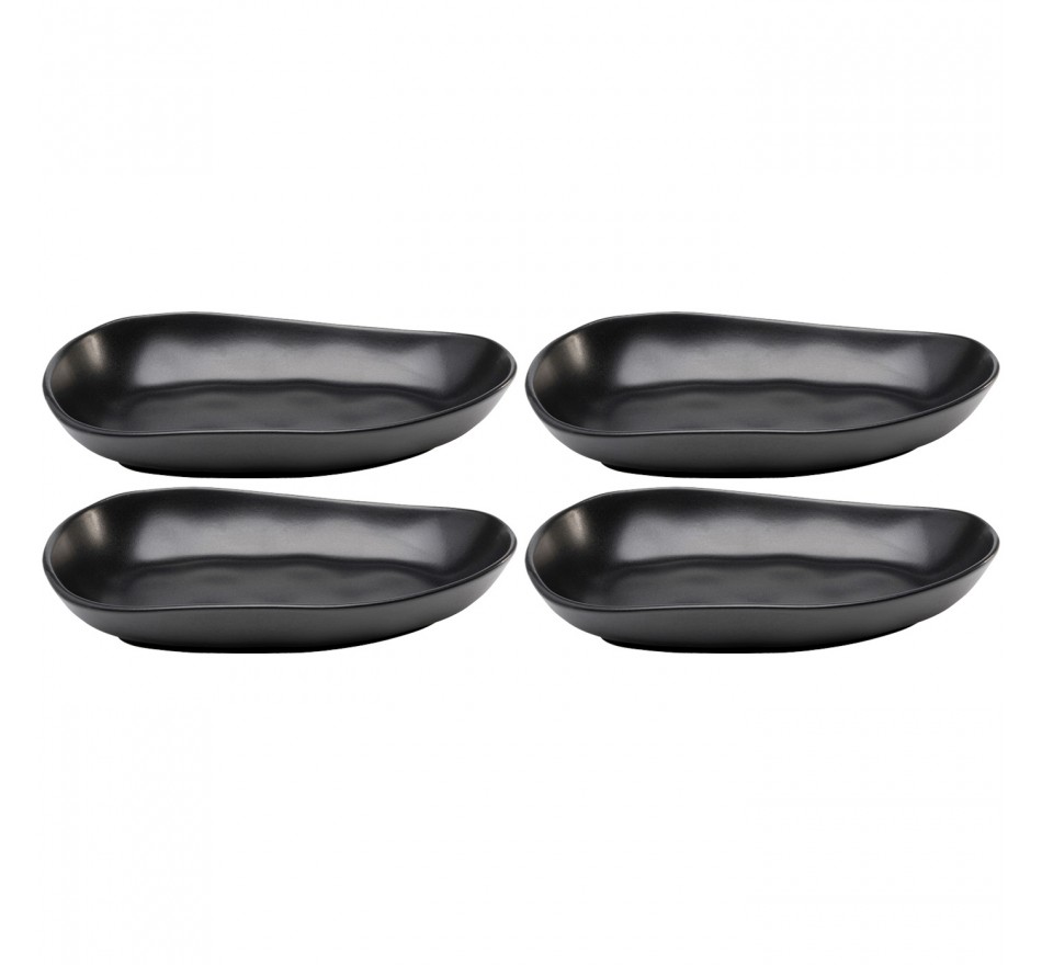 Assiettes creuses Organic 25cm noires set de 4 Kare Design Assiettes creuses Organic 25cm noires set de 4 Kare Design