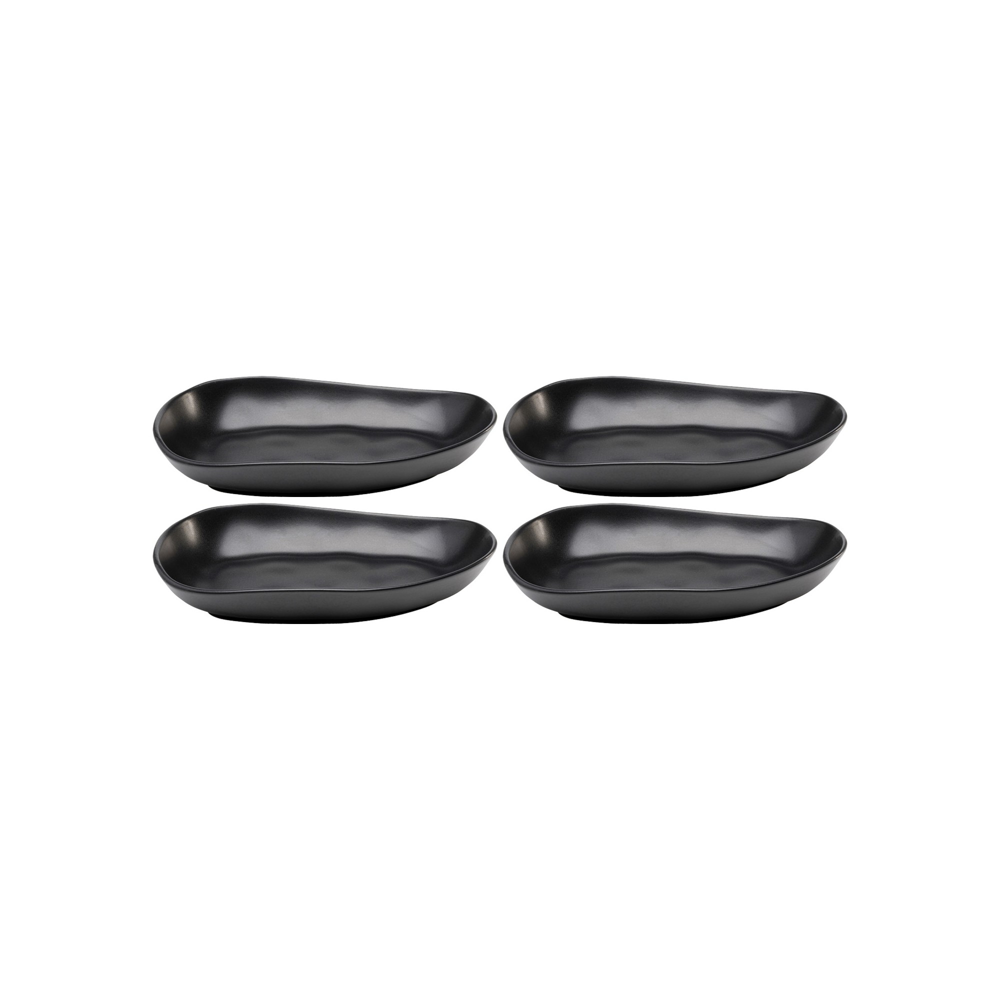 Assiettes creuses Organic 25cm noires set de 4 Kare Design