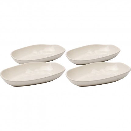 Assiettes creuses Organic 25cm crème set de 4 Kare Design