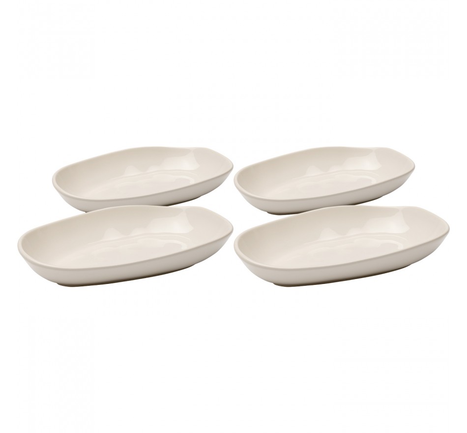 Assiettes creuses Organic 25cm crème set de 4 Kare Design Assiettes creuses Organic 25cm crème set de 4 Kare Design