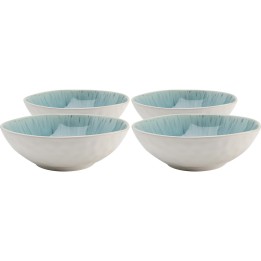 Bols bleus en grès bleu et blanc - Mustique - Kare Design
