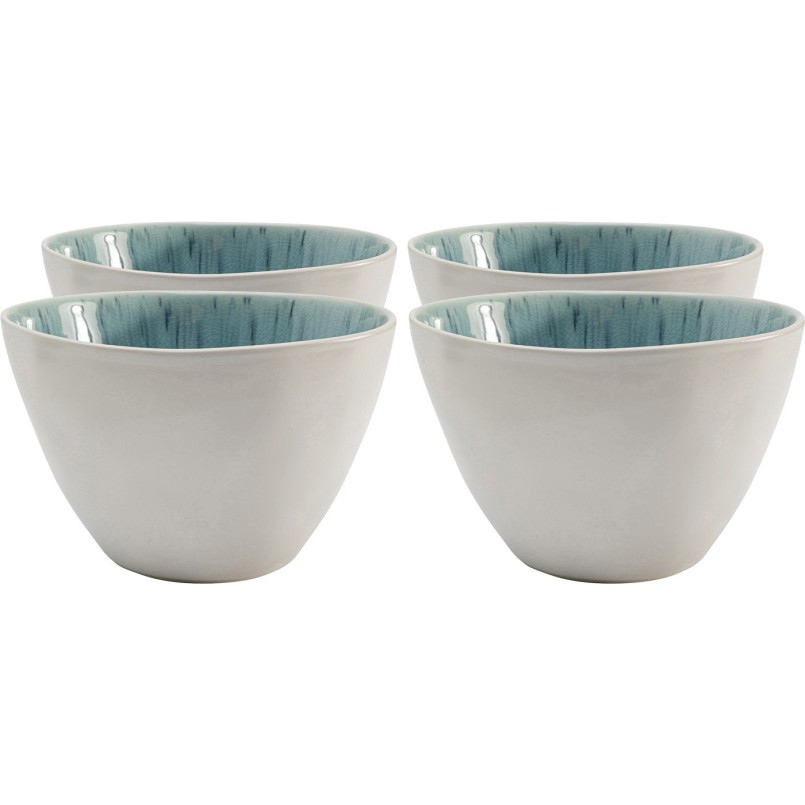 Bols en grès bleu et blanc - Mustique - Kare Design