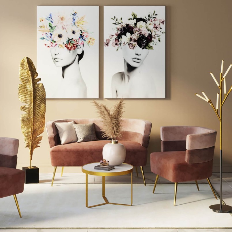 Pink retro velvet sofa - Sandwich - Kare Design