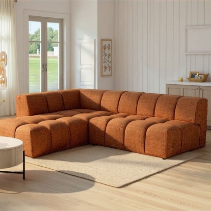 Canapé d'angle Belami orange gauche Kare Design