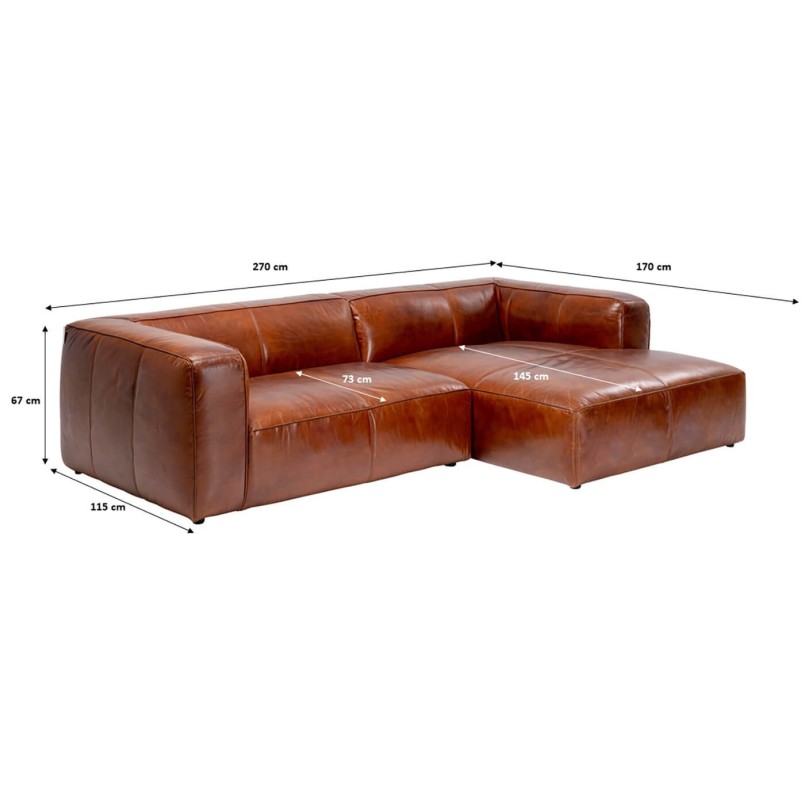 Canapé d'angle vintage en cuir - Cubetto - Kare Design