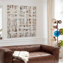 Abstract beige squared canvas - Treccia - Kare Design