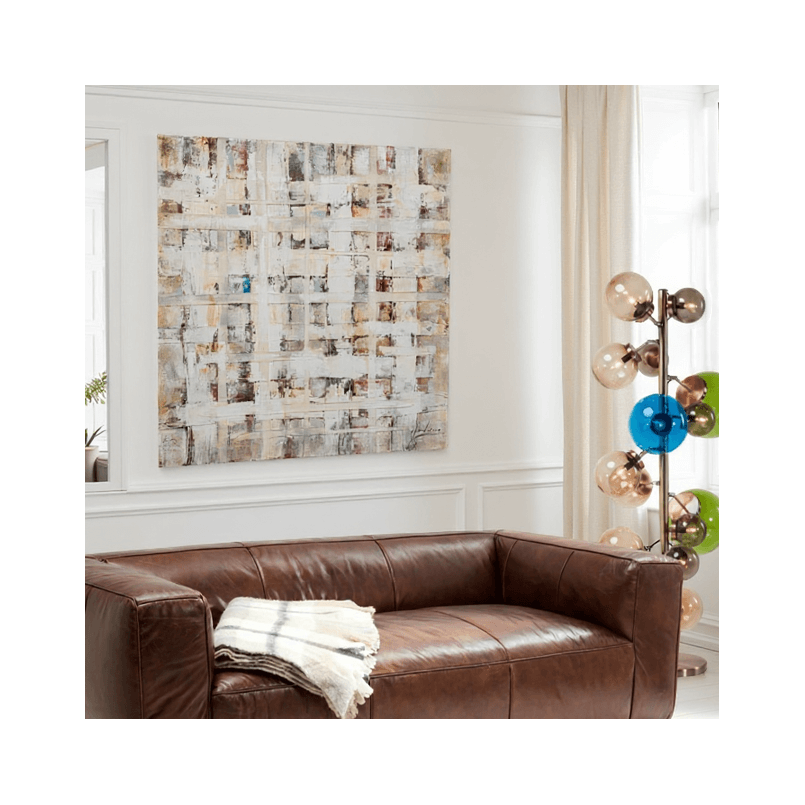 Abstract beige squared canvas - Treccia - Kare Design
