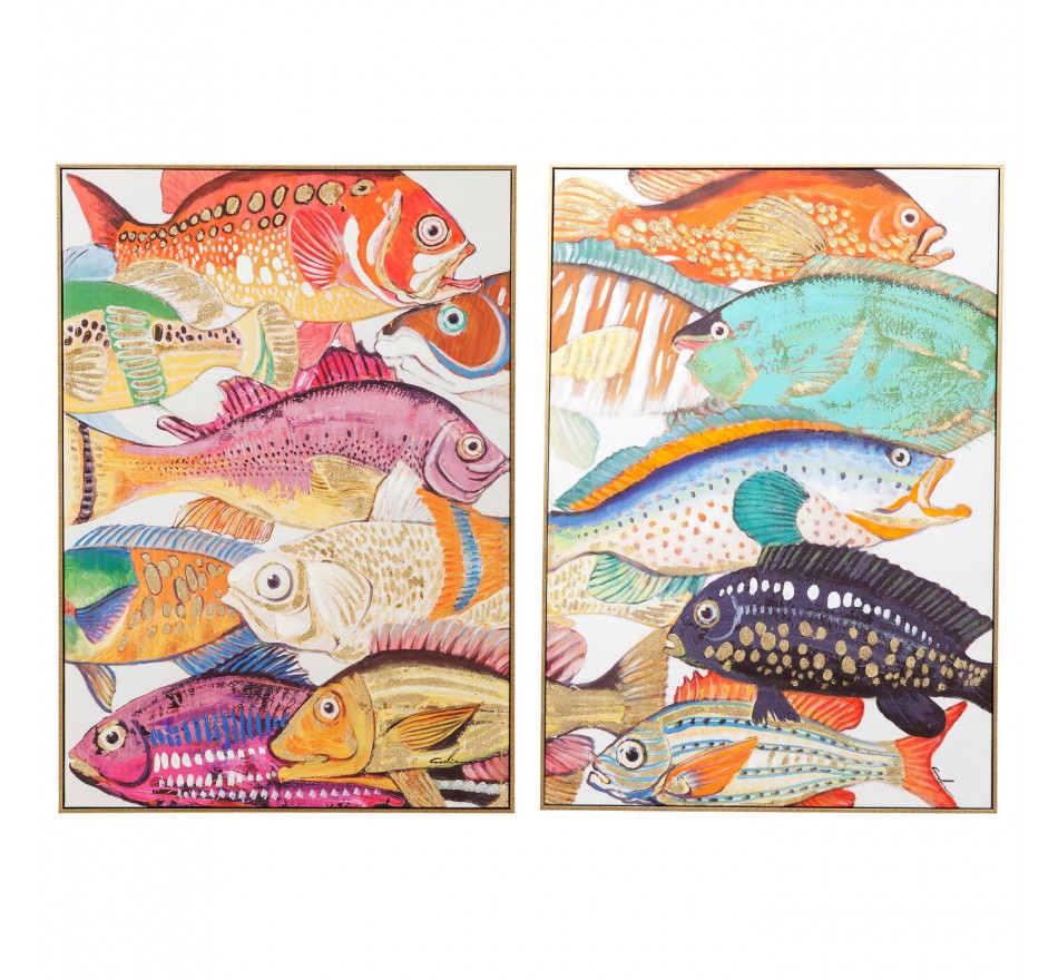 Tableaux Fish Meeting 40x50cm set de 2 Kare Design Tableaux Fish Meeting 40x50cm set de 2 Kare Design