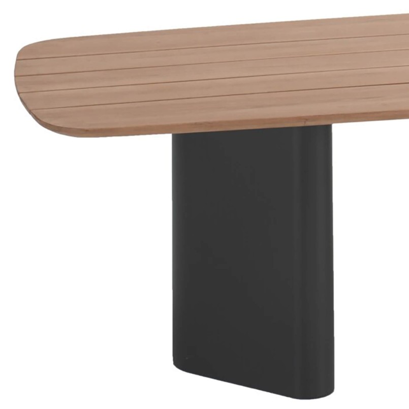 Table en teck et aluminium noir - Rossi - Gescova