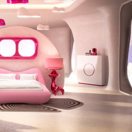 Sideboard Tresor white and pink Kare Design