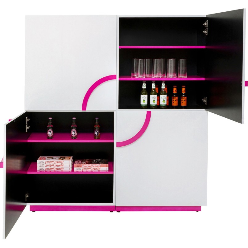 Armoire Tresor blanc rose160x166cm