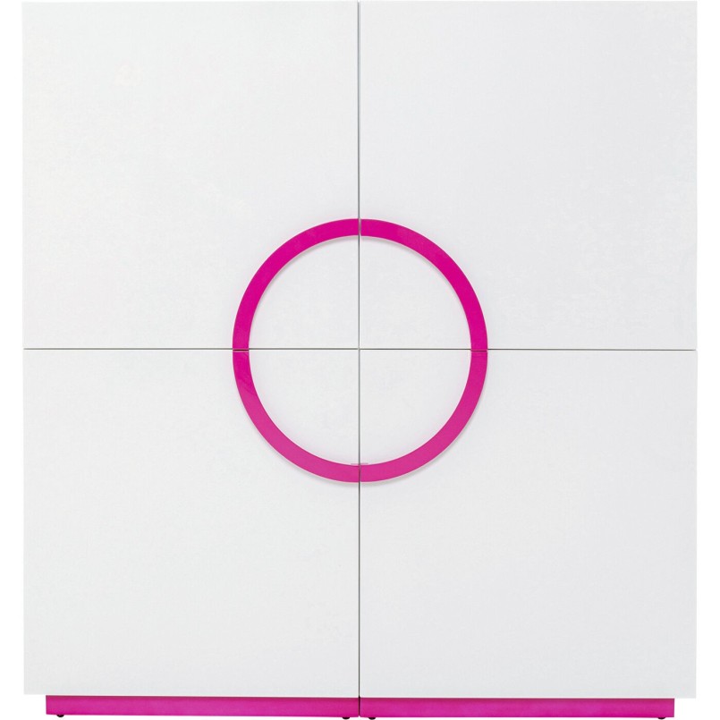 Armoire Tresor blanc rose160x166cm