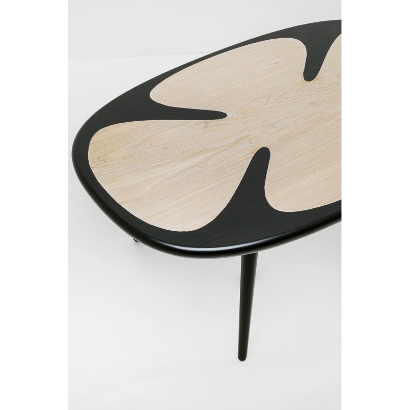 Table basse Petal nature noir 90x60cm