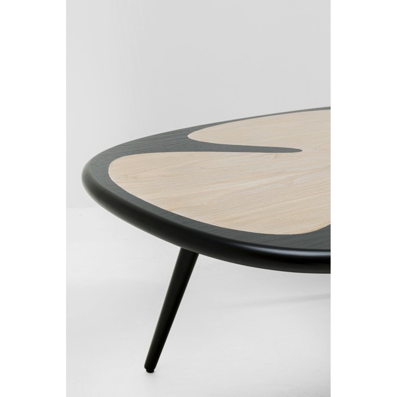 Table basse Petal nature noir 90x60cm
