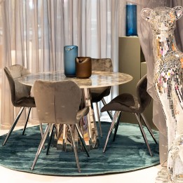 Table ronde grise en marbre minéral - Amora - Kare Design