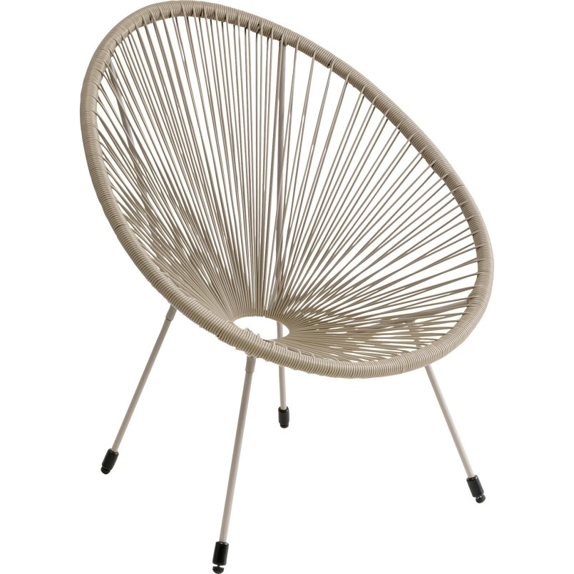 Fauteuil de jardin beige et table d'appoint - Acapulco - Kare Design