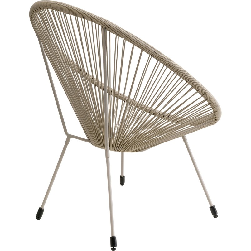 Fauteuil de jardin beige et table d'appoint - Acapulco - Kare Design