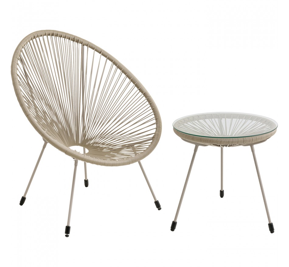 Salon de jardin Acapulco Mono beige Kare Design Salon de jardin Acapulco Mono beige Kare Design