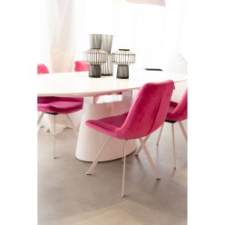 Chaise pivotante en velours rose - Baron - Kare Design