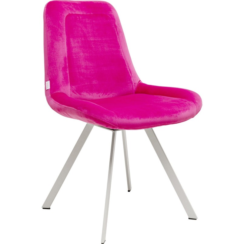 Chaise pivotante en velours rose - Baron - Kare Design